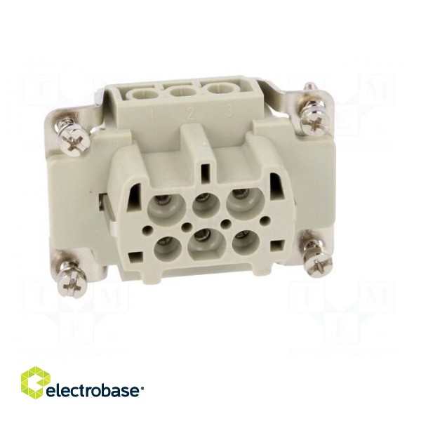 Connector: HDC | female | HE | PIN: 6 | 6+PE | size 3 | 16A | 500V | for cable фото 9