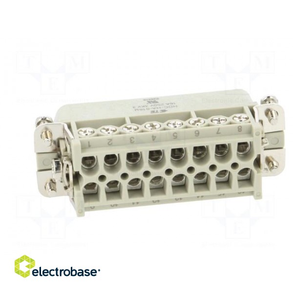 Connector: HDC | male | HA | PIN: 16 | 16+PE | size 5 | 16A | 250V | for cable image 5