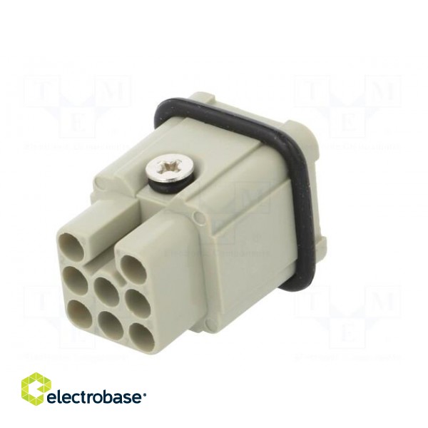Connector: HDC | male | HD | PIN: 8 | size 1 | w/o contacts | 10A | 50V paveikslėlis 6
