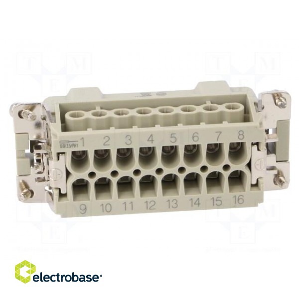 Connector: HDC | contact insert | male | HE | PIN: 16 | 16+PE | size 6 | 16A image 5