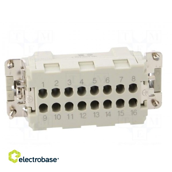 Connector: HDC | male | HE | PIN: 16 | 16+PE | size 6 | w/o contacts | 16A paveikslėlis 5