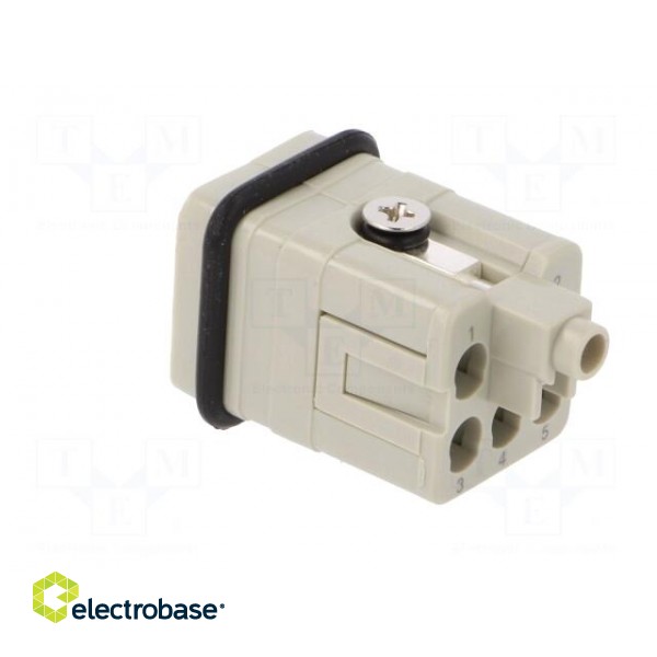 Connector: HDC | male | HQ | PIN: 6 | 5+PE | size 1 | w/o contacts | 16A paveikslėlis 4