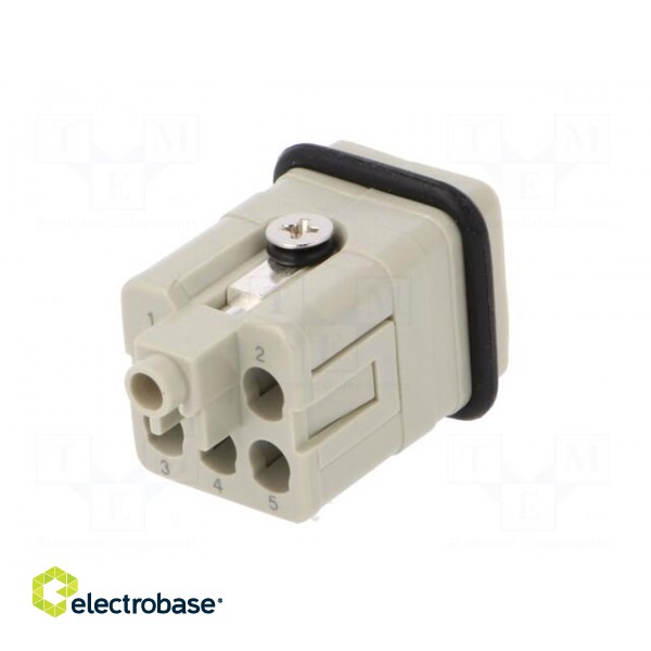 Connector: HDC | male | HQ | PIN: 6 | 5+PE | size 1 | w/o contacts | 16A paveikslėlis 6