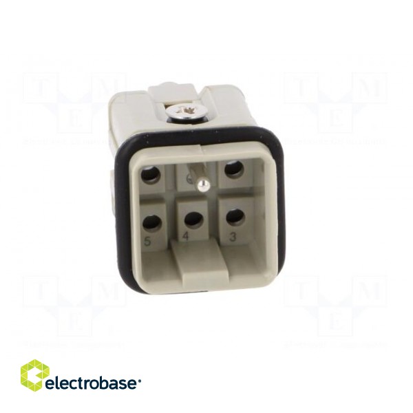 Connector: HDC | male | HQ | PIN: 6 | 5+PE | size 1 | w/o contacts | 16A paveikslėlis 9