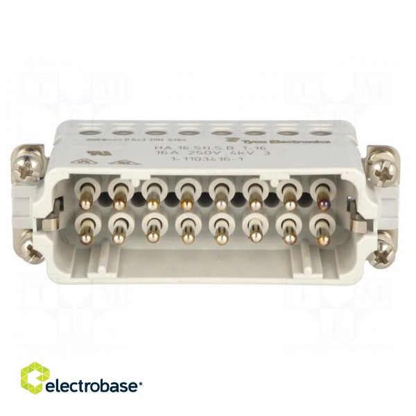Connector: HDC | male | HTS HA | PIN: 16 | size 5 | 16A | 250V | 0.5÷2.5mm2 фото 9