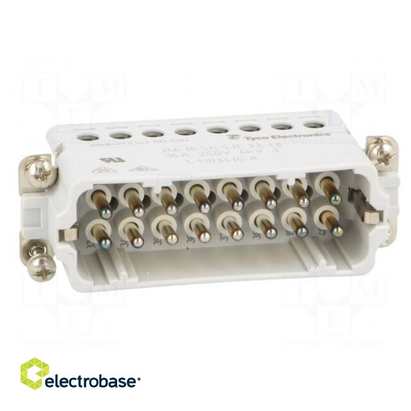 Connector: HTS | male | HTS HA | PIN: 16 | size 9 (3 x 5) | 16A | 250V image 9