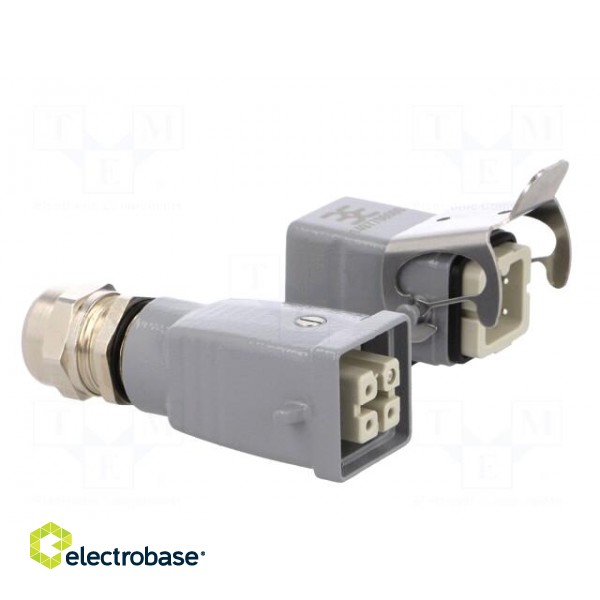 Connector: HDC | male + female | plug + socket | HA | PIN: 4 | 3+PE | M20 фото 8