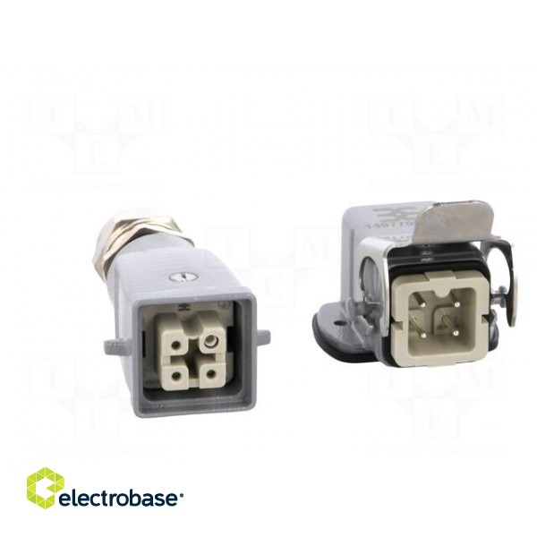 Connector: HDC | male + female | plug + socket | HA | PIN: 4 | 3+PE | M20 image 9