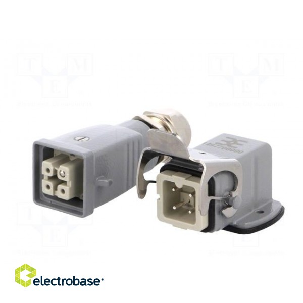 Connector: HDC | male + female | plug + socket | HA | PIN: 4 | 3+PE | M20 фото 2