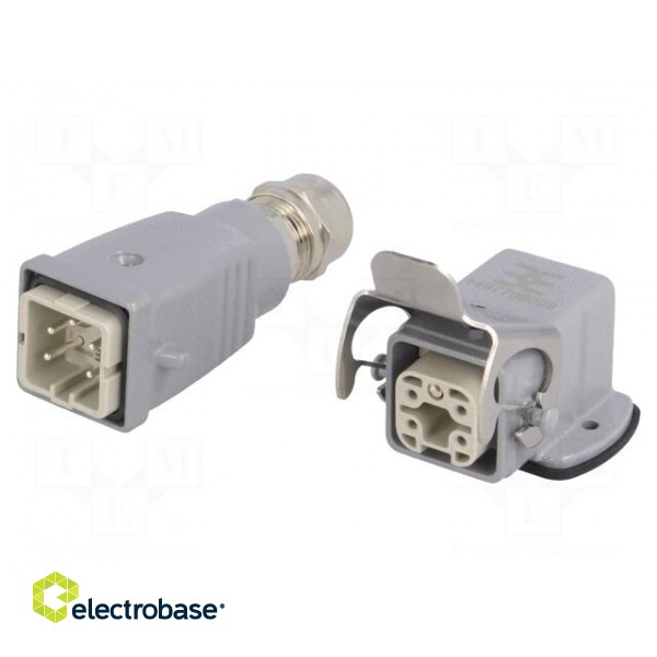 Connector: HDC | male + female | plug + socket | HA | PIN: 5 | 4+PE | PG11 paveikslėlis 1