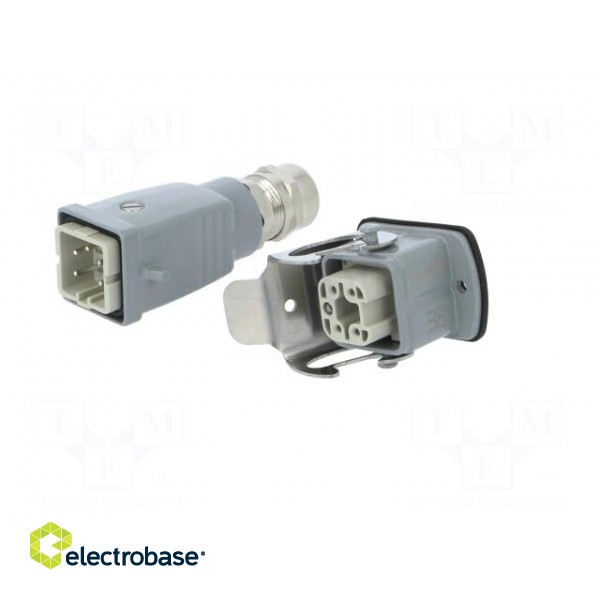 Connector: HDC | male + female | plug + socket | HA | PIN: 5 | 4+PE | PG11 image 2