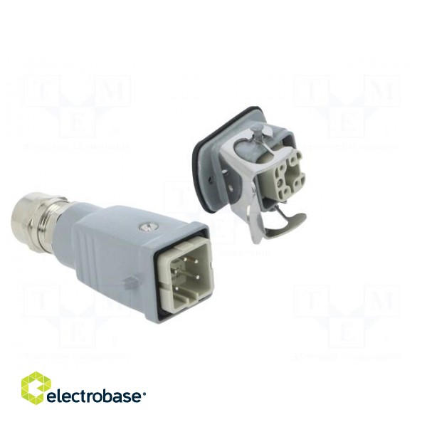 Connector: HDC | male + female | plug + socket | HA | PIN: 5 | 4+PE | PG11 фото 8