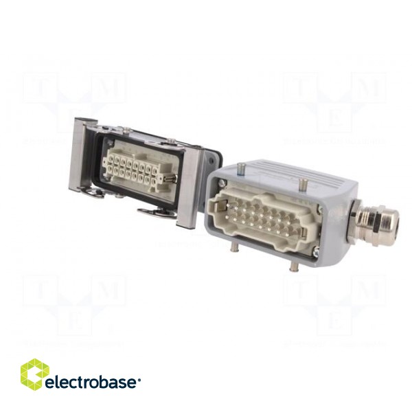 Connector: HDC | male + female | plug + socket | HE | PIN: 16 | 16+PE фото 2