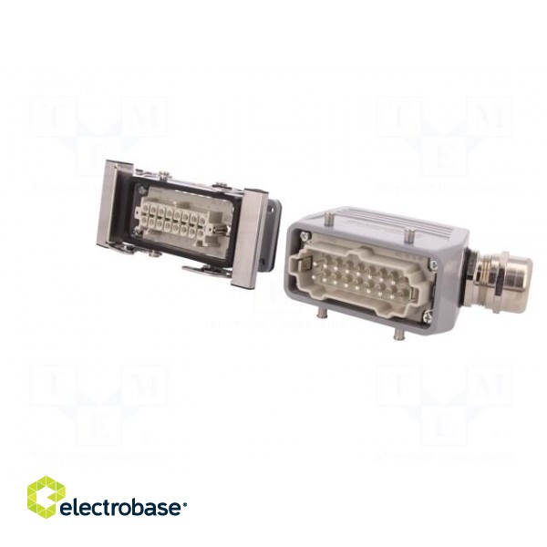 Connector: HDC | male + female | plug + socket | HE | PIN: 16 | 16+PE paveikslėlis 2