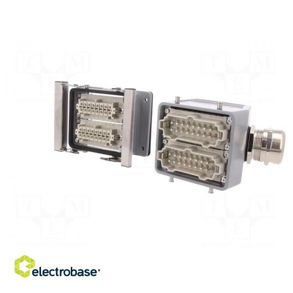 Connector: HDC | male + female | plug + socket | HE | PIN: 32 | 32+PE image 2