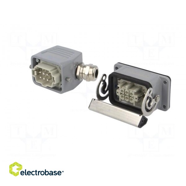 Connector: HDC | male + female | plug + socket | HE | PIN: 6 | 6+PE | M20 image 2