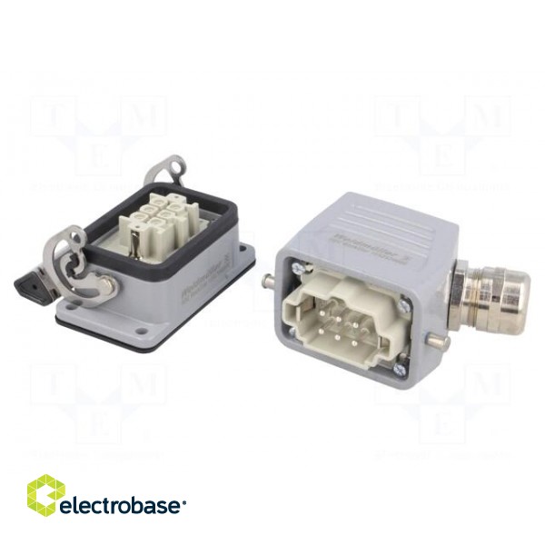 Connector: HDC | male + female | plug + socket | HE | PIN: 6 | 6+PE | PG16 image 1