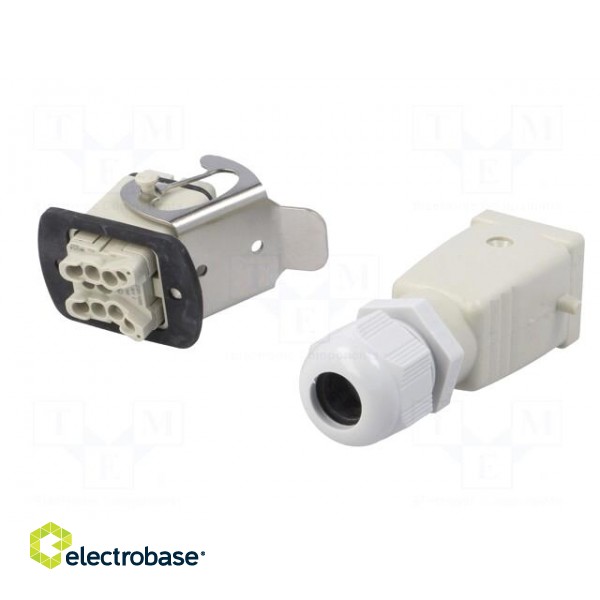 Connector: HDC | male + female | plug + socket | HA | PIN: 5 | 4+PE | M20 фото 6