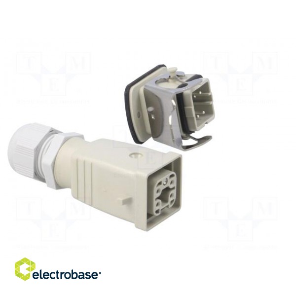 Connector: HDC | male + female | plug + socket | HA | PIN: 5 | 4+PE | M20 фото 8
