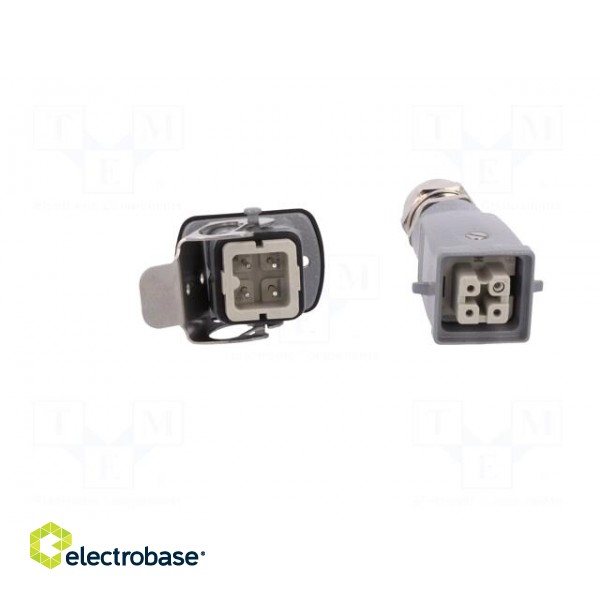 Connector: HDC | male + female | plug + socket | HA | PIN: 4 | 3+PE | M20 image 9
