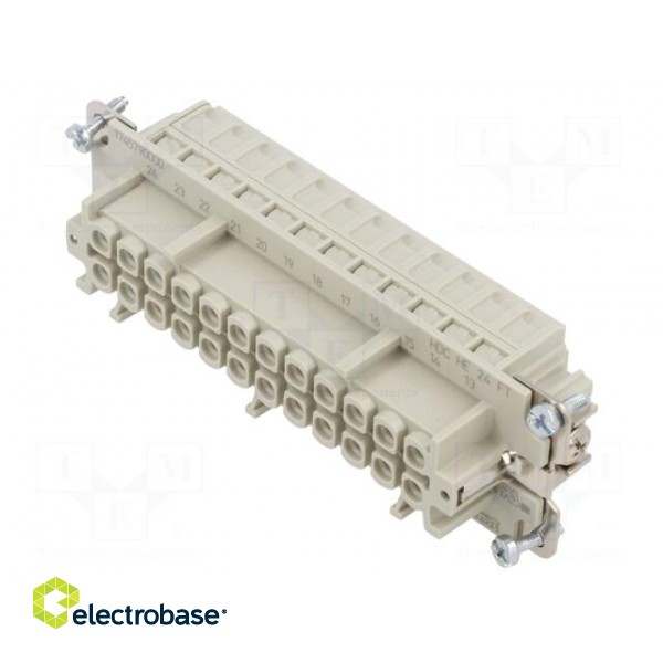 Connector: rectangular | female | PIN: 24 | 24+PE | size 8 | 16A | 500V image 1