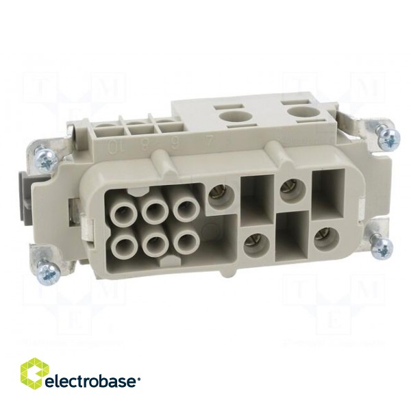 Connector: HDC | female | PIN: 10(4+6) | size 16 | contact insert | 690V image 9