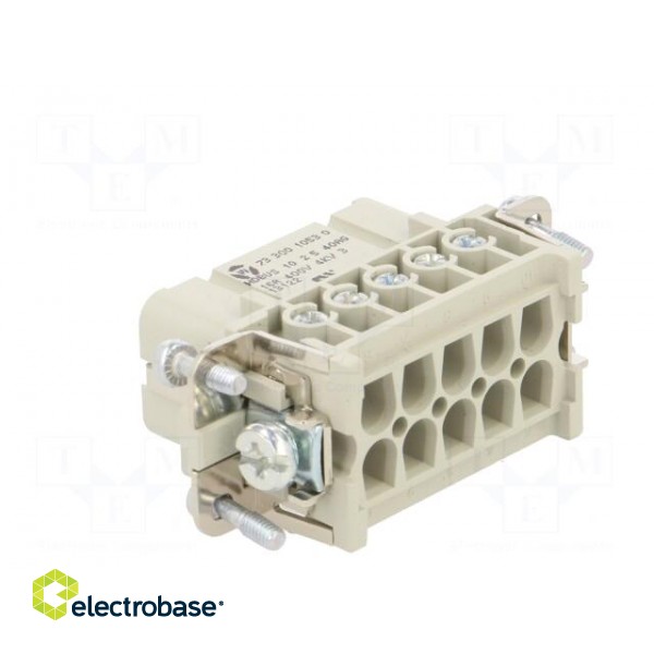 Connector: HDC | female | PIN: 10 | size 10 | contact insert | 400V | 16A image 4