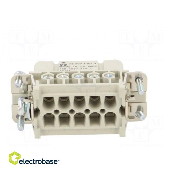 Connector: HDC | female | PIN: 10 | size 10A | contact insert | 400V | 16A image 5