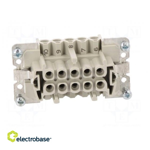 Connector: HDC | female | PIN: 10 | size 10 | contact insert | 500V | 16A image 9