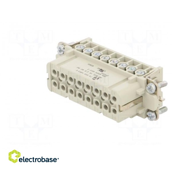 Connector: HDC | female | PIN: 16 | size 16 | contact insert | 400V | 16A image 2