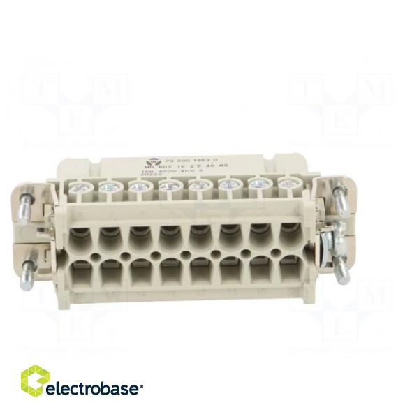 Connector: HDC | female | PIN: 16 | size 16 | contact insert | 400V | 16A image 5