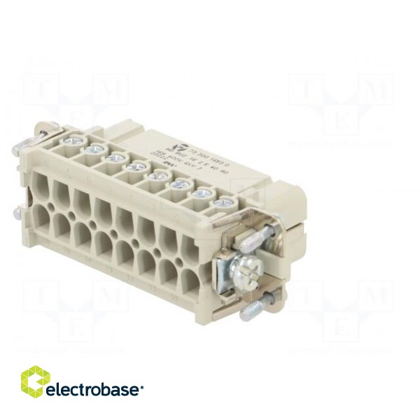 Connector: HDC | female | PIN: 16 | size 16 | contact insert | 400V | 16A image 6