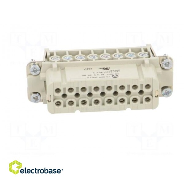 Connector: HDC | female | PIN: 16 | size 16 | contact insert | 400V | 16A image 9