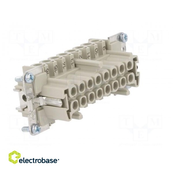 Connector: HDC | female | PIN: 16 | size 16 | contact insert | 500V | 16A image 8