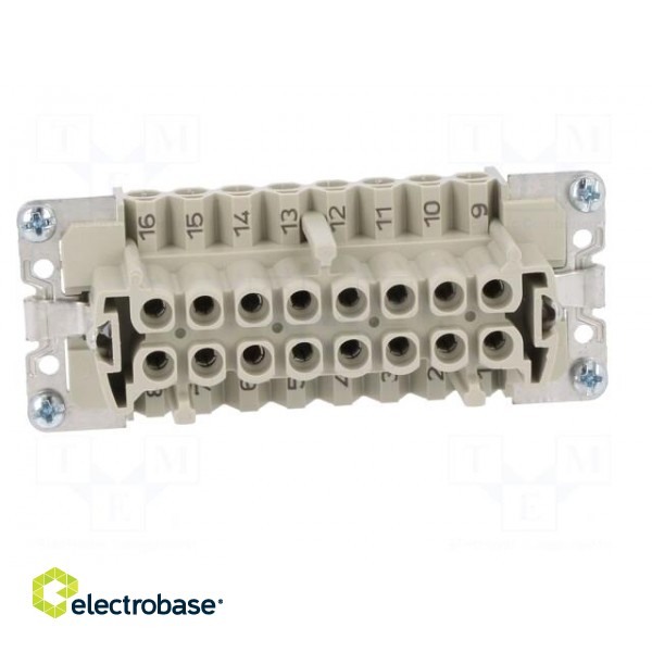Connector: HDC | female | PIN: 16 | size 16 | contact insert | 500V | 16A image 9