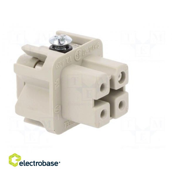Connector: HDC | female | PIN: 4 | size 3 | contact insert | 400V | 10A image 8