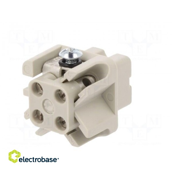 Connector: HDC | female | PIN: 4 | size 3 | contact insert | 400V | 10A image 6