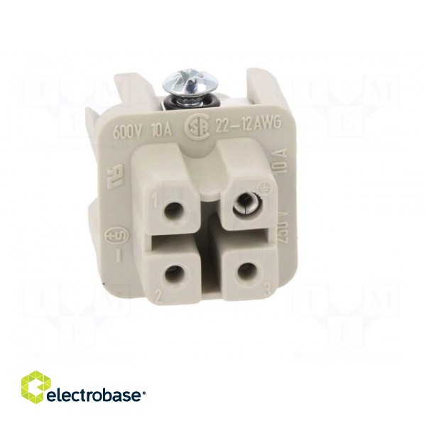 Connector: HDC | female | PIN: 4 | size 3 | contact insert | 400V | 10A image 9