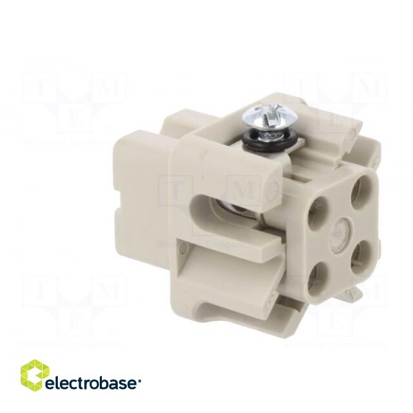 Connector: HDC | female | PIN: 4 | size 3 | contact insert | 400V | 10A image 4