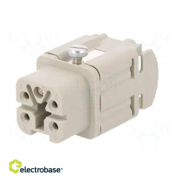 Connector: HDC | female | PIN: 5 | size 3 | contact insert | 400V | 10A image 2