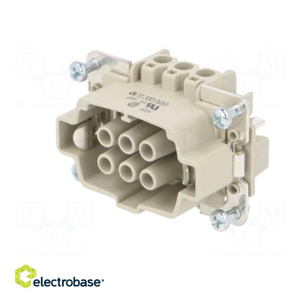 Connector: HDC | female | PIN: 6 | size 6 | contact insert | 600V | 16A image 2