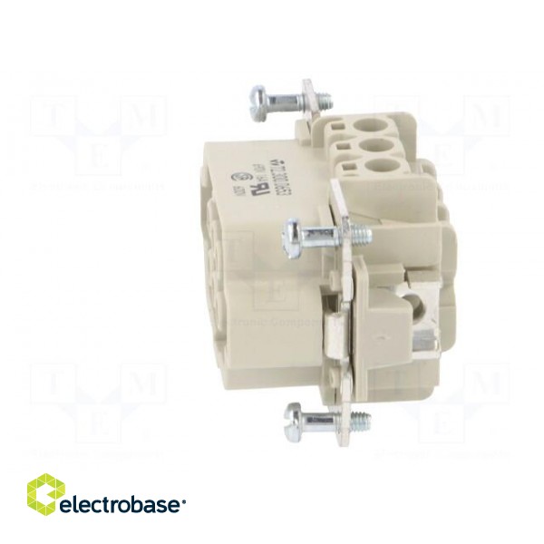 Connector: HDC | female | PIN: 6 | size 6 | contact insert | 600V | 16A paveikslėlis 3