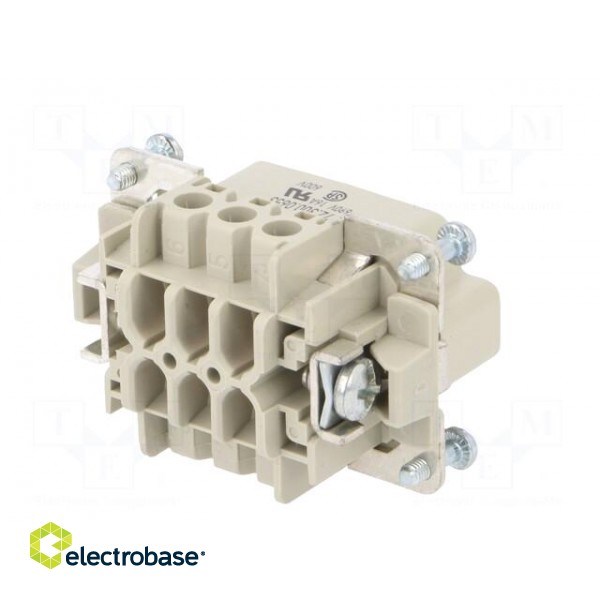 Connector: HDC | female | PIN: 6 | size 6 | contact insert | 600V | 16A image 6