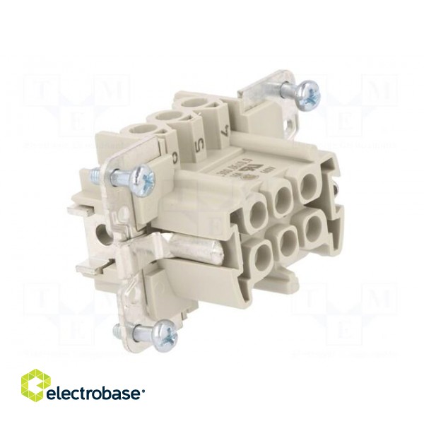 Connector: HDC | female | PIN: 6 | size 6 | contact insert | 500V | 16A image 8