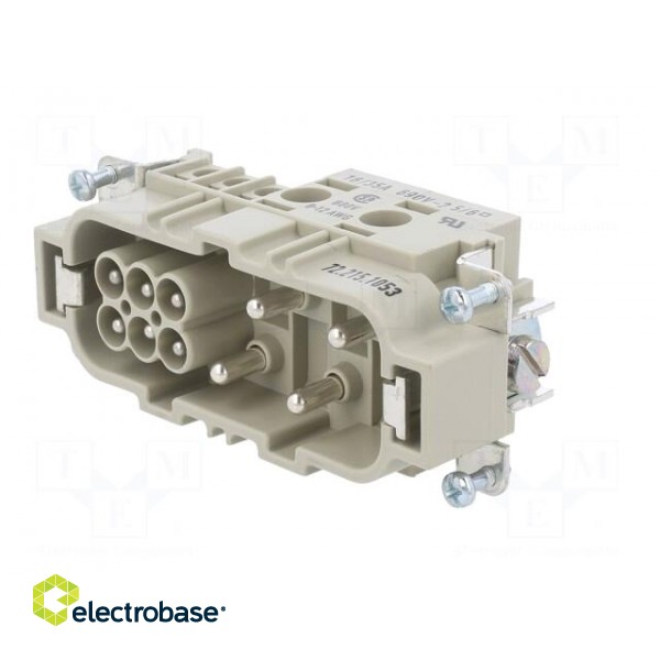 Connector: HDC | male | PIN: 10(4+6) | size 16 | contact insert | 690V paveikslėlis 2