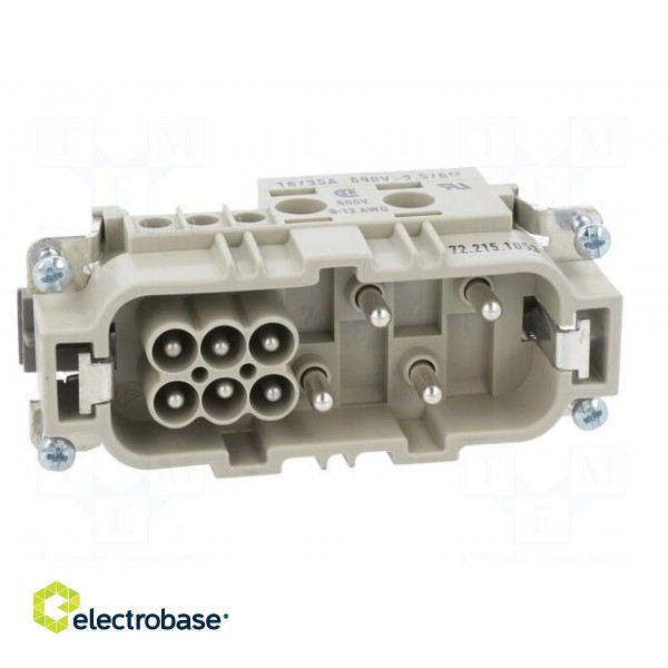 Connector: HDC | male | PIN: 10(4+6) | size 16 | contact insert | 690V paveikslėlis 9