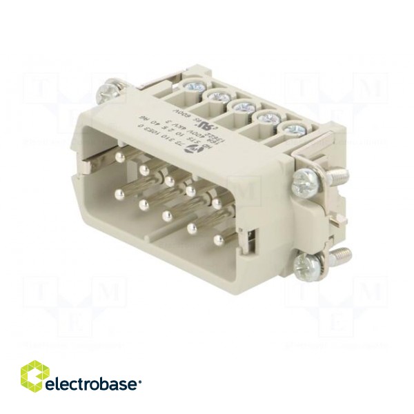 Connector: HDC | male | PIN: 10 | size 10 | contact insert | 600V | 16A image 2