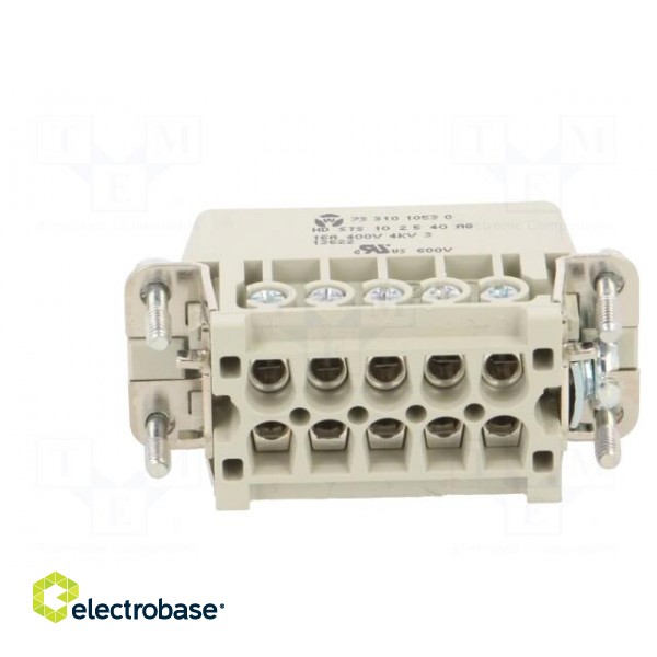 Connector: HDC | male | PIN: 10 | size 10 | contact insert | 600V | 16A image 5