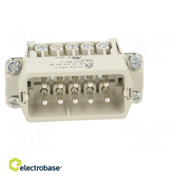 Connector: HDC | male | PIN: 10 | size 10 | contact insert | 600V | 16A image 9
