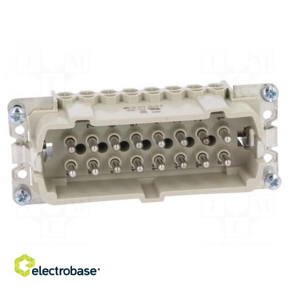 Connector: HDC | male | PIN: 16 | size 16 | contact insert | 500V | 16A image 9